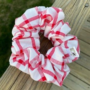 Red & White Plaid Scrunchie